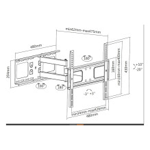 Equip Wandhalterung 32"-55" / 1TFT gelenkig 4Gelenke 50Kg sw mažmeninė prekyba