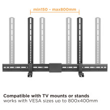 Equip Uni. Soundbar wall mount. 800x400mm 15Kg black lite Retail Equip Uni. Soundbar wall mount. 800x400mm 15Kg black lite Retail