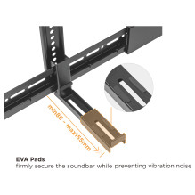 Equip Uni. Soundbar wall mount. 800x400mm 15Kg black lite Retail Equip Uni. Soundbar wall mount. 800x400mm 15Kg black lite Retail