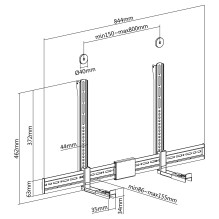 Equip Uni. Soundbar-Wandhalt. 800x400mm 15Kg schwarz lite Mažmeninė prekyba