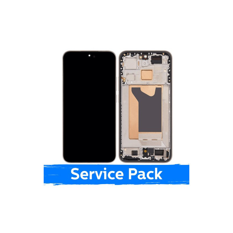 Ekranas skirtas Xiaomi 15T su rėmeliu / Gold / (Service Pack)