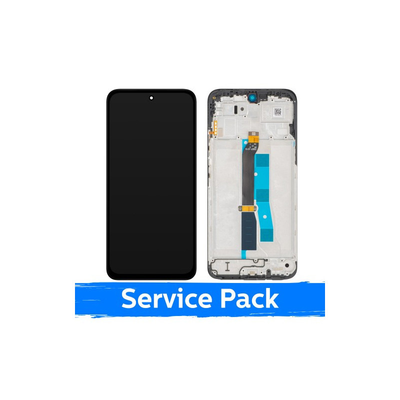 Ekranas skirtas Xiaomi Redmi 15 5G juodas su rėmeliu (Service Pack)