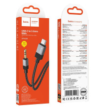 Cable AUX Jack 3,5 mm (male) to USB C (male) Hoco 1 m UPA32B black Cable AUX Jack 3,5 mm (male) to USB C (male) Hoco 1 m UPA32B black