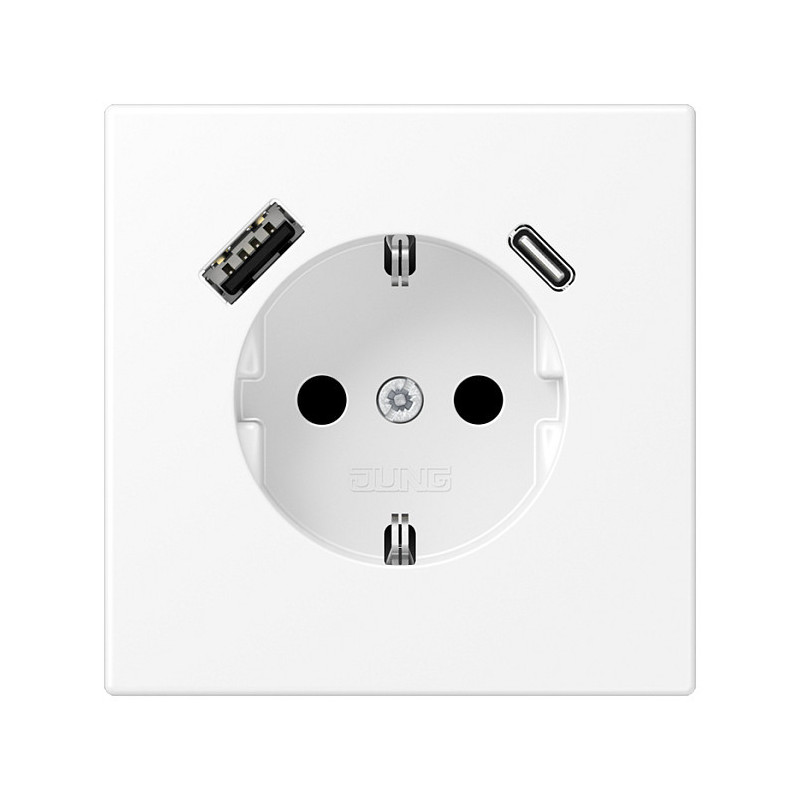 Jung LS1520-15CAWWM Schuko socket with USB Type AC