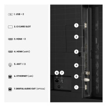 139,0cm / 55" (3840x2160) Hisense 55A7DS Smart TV 4K Hi-QLED 8ms 60Hz HDMI USB LAN HDR VESA WiFi Bluetooth Black 139,0cm / 55" (3840x2160) Hisense 55A7DS Smart TV 4K Hi-QLED 8ms 60Hz HDMI USB LAN HDR VESA WiFi Bluetooth Black