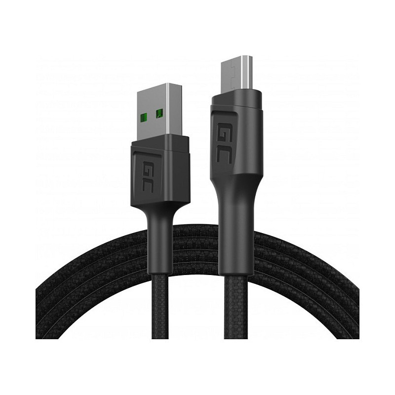 „Greencell Powerstream“ Cable USB-A Micro USB itin greitas įkrovimas QC 3.0 120cm