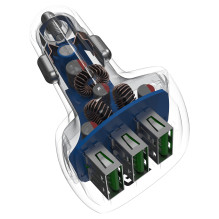 Auto Ladegerät Green Cell PowerRide 3xUSB Ultra Charge 12 / 24V 54W Juoda