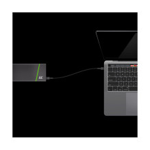 GreenCell USB-C (ST-ST) 30cm Charging Cable QC 3.0 Black