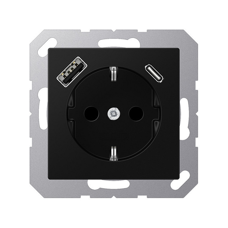 Jung A1520-15CASWM SCHUKOsteckdose m.USB tipas AC