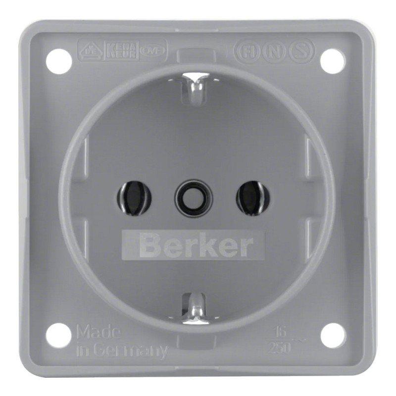Berker 941852506 SCHUKO-Steckdose Integro Einsätze grau matt