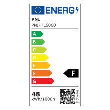 PNI H-Light 6060 LED panelė, 48 W, 600 x 600 mm, 4800 lm, 6400 K, vidinė, įleidžiama, šaltai balta PNI H-Light 6060 LED panelė, 48 W, 600 x 600 mm, 4800 lm, 6400 K, vidinė, įleidžiama, šaltai balta
