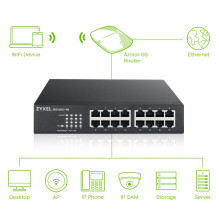 Tinklo jungiklis - Zyxel GS1100-16 16-Port Gigabit Ethernet 32 Gbit / s Juodas Tinklo jungiklis - Zyxel GS1100-16 16-Port Gigabit Ethernet 32 Gbit / s Juodas