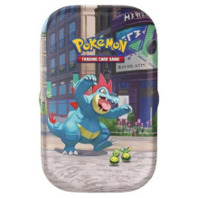 Kolekcionuojamos Kortelės - Pokémon TCG Lumiose City Mini Tin Feraligatr, 2 Booster Packs, Sticker Sheet