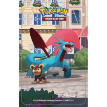 Kolekcionuojamos Kortelės - Pokémon TCG Lumiose City Mini Tin Salamence, 2 Booster Packs, Sticker Sheet, Art Card