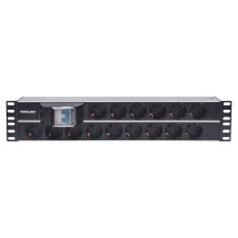 Intellinet 19" 714051- 2U power strip (15x plug) Cable length 3m 483 mm x 45 mm x 88 mm with on/off switch Black