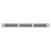 INTELLINET 24-Port Cat6a Patchpanel geschirmt 24 Ports FTP 1 HE Klemmleisten mit 90 Grad abgewinkelten Kabeleinfuehrunge