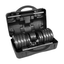 REBEL ACTIVE reguliuojamo svorio hanteliai dėkle, 30 kg, su štanga
