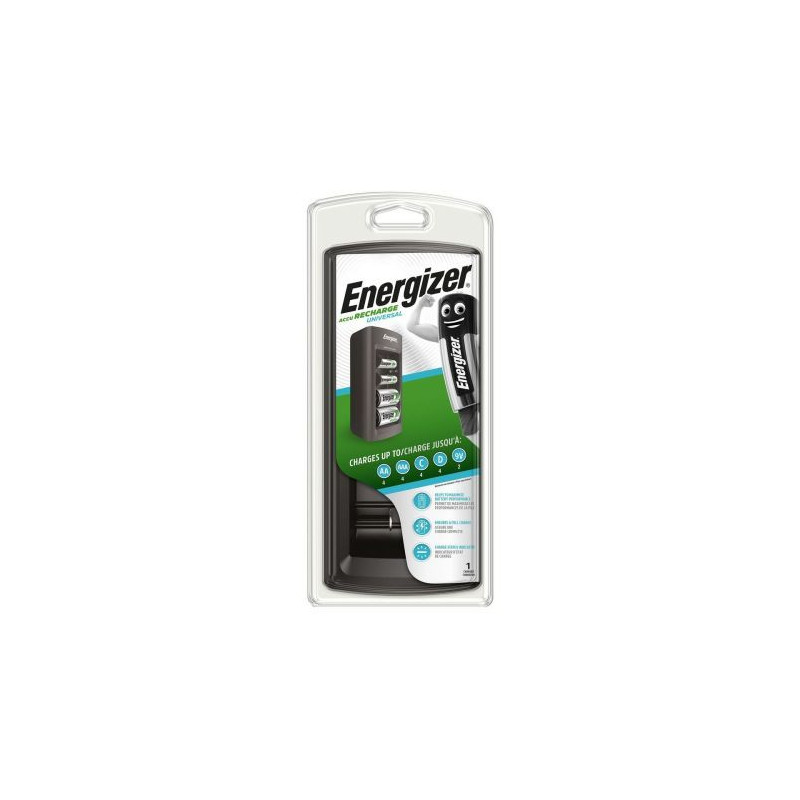Energizer Battery Charger Universal for AAA, AA, C, D NiMH Batteries Black