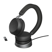 Jabra Evolve2 75 UC stereo USB-A, juodas, su įkrovimo stotele Jabra Evolve2 75 UC stereo USB-A, juodas, su įkrovimo stotele