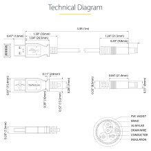 StarTech USB to 5.5mm Power Cable - Type N Barrel - 1m StarTech USB to 5.5mm Power Cable - Type N Barrel - 1m