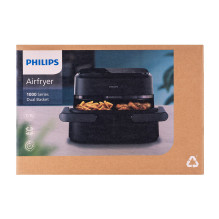 „Philips 1000“ serijos NA150/00 gruzdintuvė, dviguba, 7,1 l, 2450 W, karšto oro gruzdintuvė, juoda „Philips 1000“ serijos NA150/00 gruzdintuvė, dviguba, 7,1 l, 2450 W, karšto oro gruzdintuvė, juoda