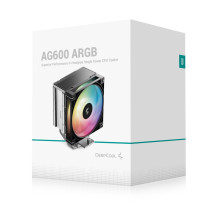DeepCool AG600 ARGB procesoriaus oro aušintuvas 12 cm juodas 1 vnt. DeepCool AG600 ARGB procesoriaus oro aušintuvas 12 cm juodas 1 vnt.