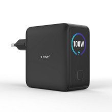 Travel charger X-ONE ChargeGo GaN with LCD 100W 2x USB C - black Travel charger X-ONE ChargeGo GaN with LCD 100W 2x USB C - black