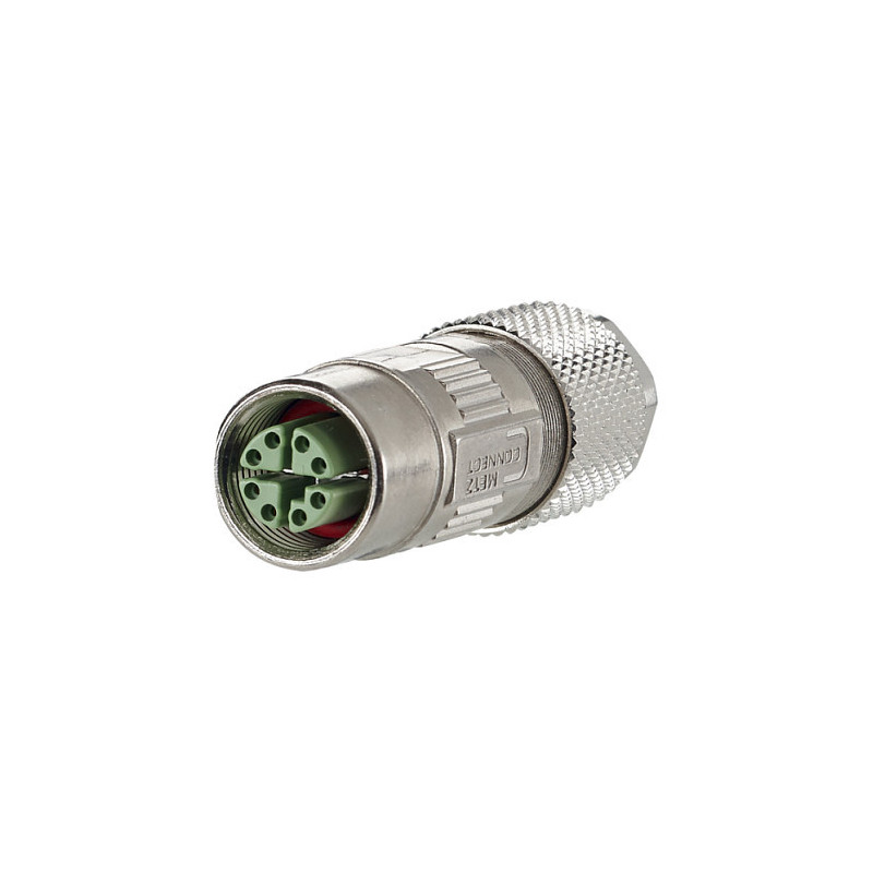 METZ CONNECT M12 Buchse IP67 gerade geschirmt X-kodiert Kat. 6A
