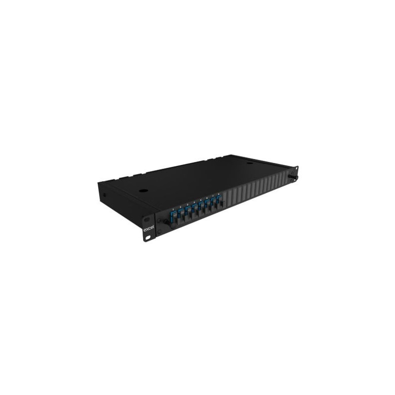 24 prievadų optinė komutacinė panelė Excel 200-482 (19", 1U, SC Duplex, OS2, vienmodė)