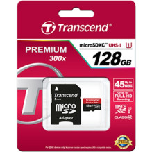 SD „microSD“ kortelė 128GB Transcend SDXC UHS1 su adapteriu