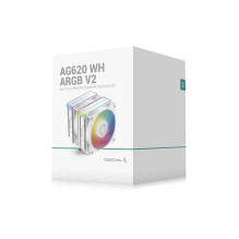 Oro aušintuvas - DeepCool AG620 WH ARGB V2, 2x 12cm ventiliatoriai, 6 šilumos vamzdžiai, balta Oro aušintuvas - DeepCool AG620 WH ARGB V2, 2x 12cm ventiliatoriai, 6 šilumos vamzdžiai, balta