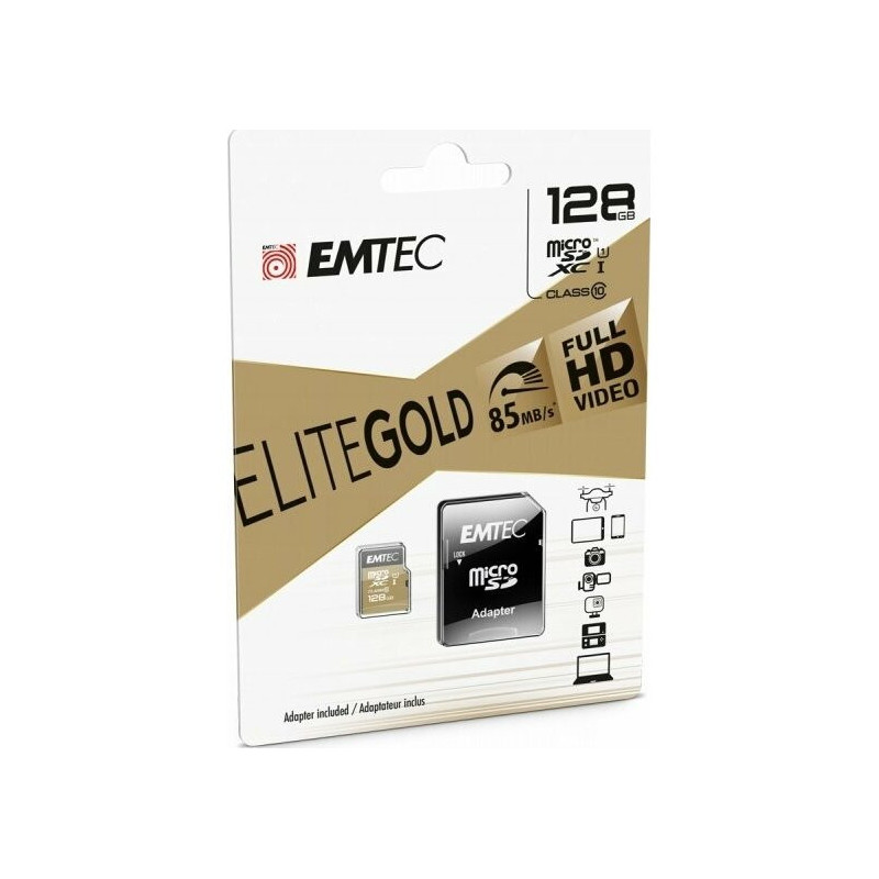 Emtec mSD 256GB UHS-I U1 EliteGold + adapteris