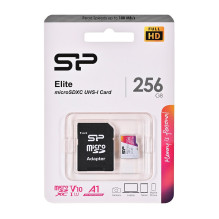 Silicon Power MicroSD kortelė 256GB UHS-1 Elite / CL.10 įskaitant Adap