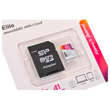 Silicon Power MicroSD kortelė 256GB UHS-1 Elite / CL.10 įskaitant Adap