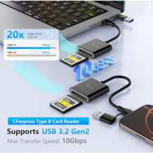 Equip Kartenleser CFexpress Type B USB-C / -A Adapt. 10Gbps Equip Kartenleser CFexpress Type B USB-C / -A Adapt. 10Gbps