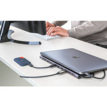 MANHATTAN Prijungimo stotis 12-in-1 4K 1xHDMI 2xDP 3xUSB-A MANHATTAN Prijungimo stotis 12-in-1 4K 1xHDMI 2xDP 3xUSB-A