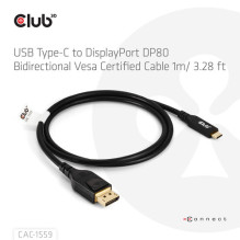 Club3D Kabel USB Typ C – DP 2.1 1m 10K60Hz St / St mažmeninė prekyba