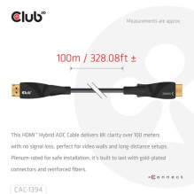 Club3D HDMI-Kabel A - A 2.1 active opt. 8K60Hz UHD 100 Meter retail