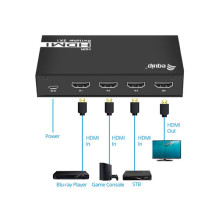 Equip Jungiklis HDMI2.0 3-In / 1-Out +Paparčio lova. 4K / 60Hz 18Gbps Equip Jungiklis HDMI2.0 3-In / 1-Out +Paparčio lova. 4K / 60Hz 18Gbps