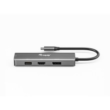 Equip Adapter USB-C- HDMI / DP / VGA / USB2.0 4K / 60Hz 0.15m Alu. Equip Adapter USB-C- HDMI / DP / VGA / USB2.0 4K / 60Hz 0.15m Alu.