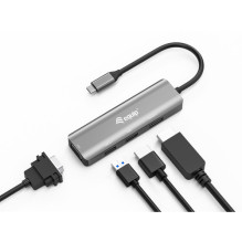 Equip Adapter USB-C- HDMI / DP / VGA / USB2.0 4K / 60Hz 0.15m Alu. Equip Adapter USB-C- HDMI / DP / VGA / USB2.0 4K / 60Hz 0.15m Alu.