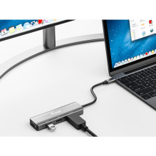 Equip Adapteris USB-C-HDMI / DP / VGA / USB2.0 4K / 60Hz 0.15m Alu. Equip Adapteris USB-C-HDMI / DP / VGA / USB2.0 4K / 60Hz 0.15m Alu.