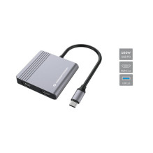 CONCEPTRONIC 4-1 Dock USB-C- 2xHDMI / USB-A / 100WPD 25cm gr CONCEPTRONIC 4-1 Dock USB-C- 2xHDMI / USB-A / 100WPD 25cm gr