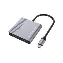 CONCEPTRONIC 4-1 Dock USB-C- 2xHDMI / USB-A / 100WPD 25cm gr CONCEPTRONIC 4-1 Dock USB-C- 2xHDMI / USB-A / 100WPD 25cm gr
