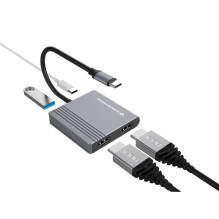 CONCEPTRONIC 4-1 dokas USB-C- 2xHDMI / USB-A / 100WPD 25cm gr CONCEPTRONIC 4-1 dokas USB-C- 2xHDMI / USB-A / 100WPD 25cm gr