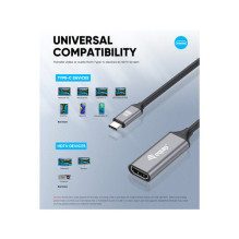 Equip Adapter USB-C- HDMI2.0 St / Bu 4K / 60Hz 0.15m PVC Equip Adapter USB-C- HDMI2.0 St / Bu 4K / 60Hz 0.15m PVC