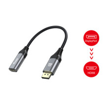 Equip 1.2 DisplayPort to HDMI cable 4K / 60Hz Silver / Blue 0.15m Equip 1.2 DisplayPort to HDMI cable 4K / 60Hz Silver / Blue 0.15m