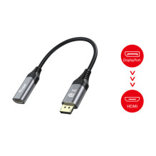 Equip 1.4 DisplayPort- HDMI 8K / 60Hz St / Bu 0.15m gr Equip 1.4 DisplayPort- HDMI 8K / 60Hz St / Bu 0.15m gr