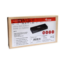Equip HDMI2.0 4-Port Splitter Ultra Slim 4K / 60Hz Black