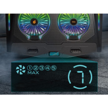 CONCEPTRONIC 2-Fan USB-A2.0 -Kühlpad 40Kg RGB 17" sw CONCEPTRONIC 2-Fan USB-A2.0 -Kühlpad 40Kg RGB 17" sw